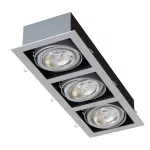 MARA P3Ch AR111 wpust stropowy max. 3x60W, G53, 12V, srebrny aluminiowy (mat struktura) RAL 9006