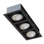 MARA P3Ch AR111 wpust stropowy max. 3x60W, G53, 12V, czarny głęboki (mat struktura) RAL 9005