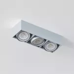 TITO C4 stropowy max. 3x13W, GU10, 230V, srebrny aluminiowy (mat struktura) RAL 9006