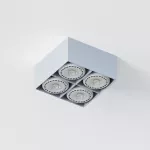 TITO D6 stropowy max. 4x13W, GU10, 230V, srebrny aluminiowy (mat struktura) RAL 9006
