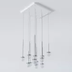 CLAR PANEL HF3, fi100 wisząca LED 13x2,7W/298lm/3000K, 230V, przewód transparentny, kolor srebra (gładki mat)