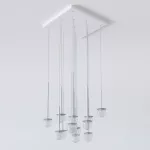 CLAR PANEL HF3, fi100 wisząca LED 13x2,7W/298lm/3000K, 230V, przewód transparentny, srebrny aluminiowy (mat struktura) RAL 9006