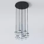 CLAR PANEL HF4, fi100 wisząca LED 16x2,7W/298lm/3000K, 230V, przewód czarny guma, szary grafitowy (mat struktura) RAL 7024