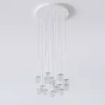 CLAR PANEL HF4, fi100 wisząca LED 16x2,7W/298lm/3000K, 230V, przewód transparentny, biały sygnałowy (mat) RAL 9003