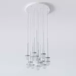 CLAR PANEL HF4, fi100 wisząca LED 16x2,7W/298lm/3000K, 230V, przewód transparentny, srebrny aluminiowy (mat struktura) RAL 9006