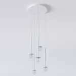 CLAR PANEL RH19, fi100 wisząca LED 5x2,7W/298lm/3000K, 230V, przewód transparentny, srebrny aluminiowy (mat) RAL 9006