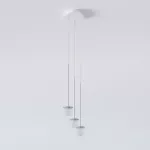 CLAR PANEL RH24, fi100 wisząca LED 3x2,7W/298lm/3000K, 230V, przewód transparentny, srebrny aluminiowy (mat struktura) RAL 9006