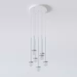 CLAR PANEL RH25, fi100 wisząca LED 7x2,7W/298lm/3000K, 230V, przewód transparentny, srebrny aluminiowy (mat) RAL 9006