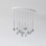 CLAR PANEL RH59 elipsa 1100x600, fi100 wisząca LED 22x2,7W/298lm/3000K, 230V, przewód transparentny, kolor srebra (gładki mat)