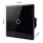 Qoltec Inteligentny dotykowy 1-kanałowy włącznik wyłącznik światła | Wi-Fi | Timer | Tuya | Smart life | Hartowane szkło | Czarny