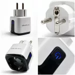 Qoltec Inteligentne gniazdko Wi-Fi 16A | Timer | Watomierz | Tuya | Smart Life | Amazon Alexa | Google assistant