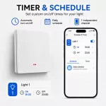 Qoltec Inteligentny 1-kanałowy włącznik wyłacznik światła | Wi-Fi | Timer | Tuya | Smart life | Biały