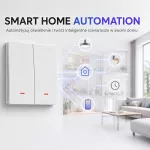 Qoltec Inteligentny 2-kanałowy włącznik wyłacznik światła | Wi-Fi |Timer| Tuya | Smart life | Biały
