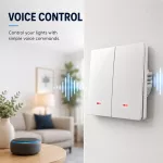 Qoltec Inteligentny 2-kanałowy włącznik wyłacznik światła | Wi-Fi |Timer| Tuya | Smart life | Biały