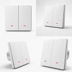 Qoltec Inteligentny 2-kanałowy włącznik wyłacznik światła | Wi-Fi |Timer| Tuya | Smart life | Biały