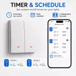 Qoltec Inteligentny 2-kanałowy włącznik wyłacznik światła | Wi-Fi |Timer| Tuya | Smart life | Biały
