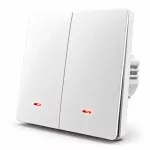 Qoltec Inteligentny 2-kanałowy włącznik wyłacznik światła | Wi-Fi |Timer| Tuya | Smart life | Biały