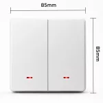 Qoltec Inteligentny 2-kanałowy włącznik wyłacznik światła | Wi-Fi |Timer| Tuya | Smart life | Biały