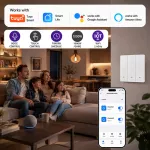 Qoltec Inteligentny 3-kanałowy włącznik wyłacznik światła | Wi-Fi | Timer| Tuya | Smart life | Biały