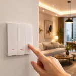 Qoltec Inteligentny 3-kanałowy włącznik wyłacznik światła | Wi-Fi | Timer| Tuya | Smart life | Biały