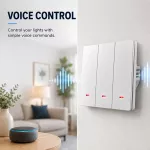Qoltec Inteligentny 3-kanałowy włącznik wyłacznik światła | Wi-Fi | Timer| Tuya | Smart life | Biały