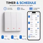 Qoltec Inteligentny 3-kanałowy włącznik wyłacznik światła | Wi-Fi | Timer| Tuya | Smart life | Biały