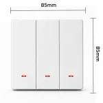 Qoltec Inteligentny 3-kanałowy włącznik wyłacznik światła | Wi-Fi | Timer| Tuya | Smart life | Biały