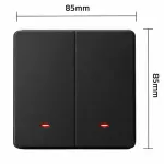 Qoltec Inteligentny 2-kanałowy włącznik wyłącznik światła | Wi-Fi | Timer | Tuya | Smart life | Czarny