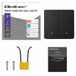 Qoltec Inteligentny 2-kanałowy włącznik wyłącznik światła | Wi-Fi | Timer | Tuya | Smart life | Czarny