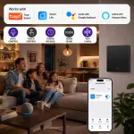 Qoltec Inteligentny 1-kanałowy włącznik wyłącznik światła | Wi-Fi | Timer | Tuya | Smart life | Czarny