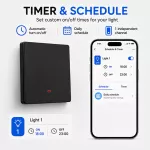 Qoltec Inteligentny 1-kanałowy włącznik wyłącznik światła | Wi-Fi | Timer | Tuya | Smart life | Czarny