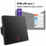Qoltec Inteligentny 1-kanałowy włącznik wyłącznik światła | Wi-Fi | Timer | Tuya | Smart life | Czarny