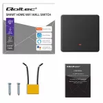 Qoltec Inteligentny 1-kanałowy włącznik wyłącznik światła | Wi-Fi | Timer | Tuya | Smart life | Czarny