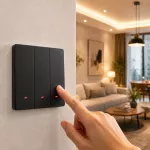 Qoltec Inteligentny 3-kanałowy włącznik wyłącznik światła | Wi-Fi | Timer | Tuya | Smart life | Czarny