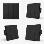 Qoltec Inteligentny 3-kanałowy włącznik wyłącznik światła | Wi-Fi | Timer | Tuya | Smart life | Czarny