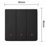 Qoltec Inteligentny 3-kanałowy włącznik wyłącznik światła | Wi-Fi | Timer | Tuya | Smart life | Czarny