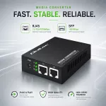 Qoltec Dwukierunkowy Media Konwerter SWITCH Ethernet 2x RJ45 2x SFP| 1000Mb/s | 5V