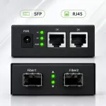 Qoltec Dwukierunkowy Media Konwerter SWITCH Ethernet 2x RJ45 2x SFP| 1000Mb/s | 5V