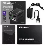 Qoltec Dwukierunkowy Media Konwerter SWITCH Ethernet 2x RJ45 2x SFP| 1000Mb/s | 5V