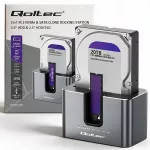 Qoltec Stacja dokująca 2w1 HDD SSD | SATA | M.2 NVMe | Klonowanie | USB-C 3.2 Gen 2 | 10Gb/s | 28TB | Aluminium