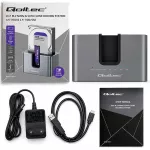 Qoltec Stacja dokująca 2w1 HDD SSD | SATA | M.2 NVMe | Klonowanie | USB-C 3.2 Gen 2 | 10Gb/s | 28TB | Aluminium