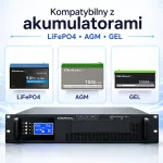 Qoltec Zasilacz awaryjny UPS Pure Sine Wave do RACK | 5kVA | 5000W | PF 1.0 | LCD | EPO | USB | On-line | Kompatybilność z LiFePO4 AGM GEL