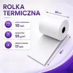 Qoltec Rolka termiczna 80 x 80 | 55g/m2 | 10szt. | BPA free