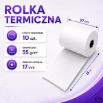 Qoltec Rolka termiczna 57 x 15 | 55g/m2 | 10szt. | BPA free