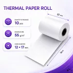 Qoltec Rolka termiczna 57 x 16 | 55g/m2 | 10szt. | BPA free
