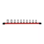 MILWAUKEE ZESTAW NASADEK IMPERIALNYCH 1/4" 10szt. NA SZYNIE