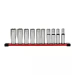 MILWAUKEE ZESTAW NASADEK IMPERIALNYCH DŁUGICH 1/2" 10szt. NA SZYNIE