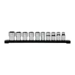 MILWAUKEE ZESTAW NASADEK METRYCZNYCH 1/2" 10szt. NA SZYNIE