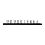 MILWAUKEE ZESTAW NASADEK METRYCZNYCH 1/4" 10szt. NA SZYNIE