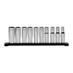 MILWAUKEE ZESTAW NASADEK METRYCZNYCH DŁUGICH 1/2" 10szt. NA SZYNIE